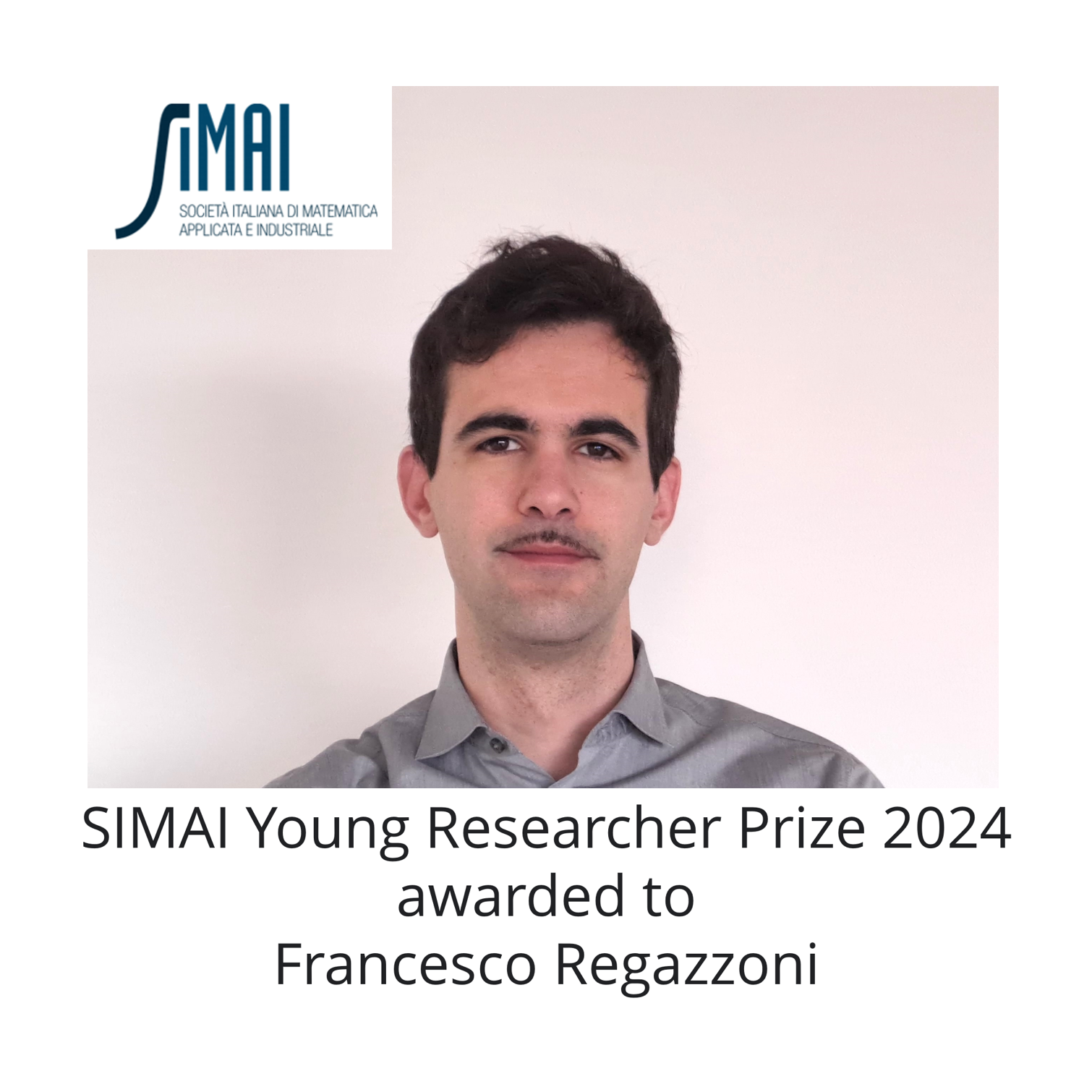 Premio SIMAI Giovani Ricercatori assegnato a Francesco Regazzoni